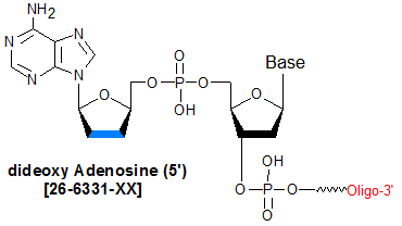 picture of dideoxy A 5' (2'3' ddA)